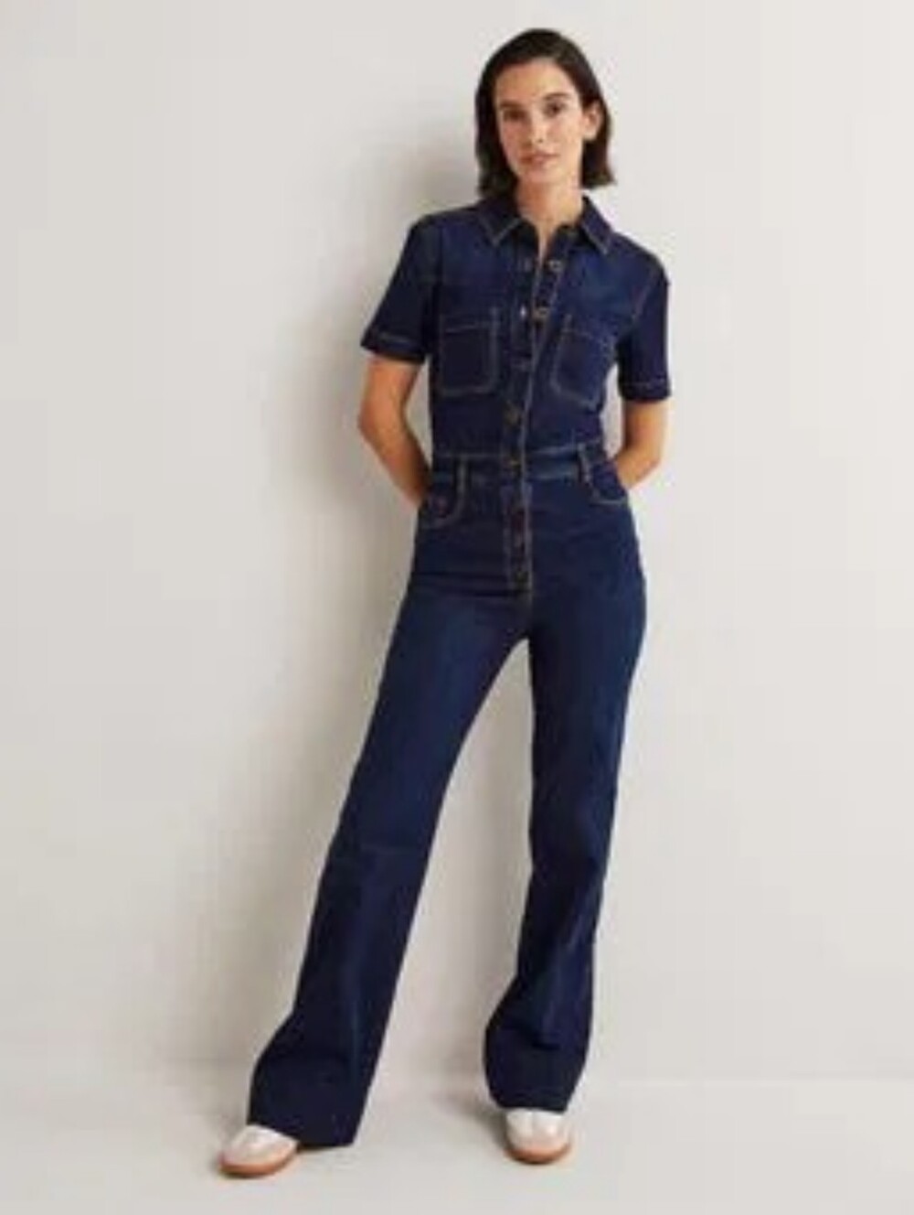 Boden Bootcut Denim Jumpsuit Sz: 6T